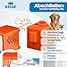 KIDIZ Absperrgitter zum Klemmen mit Katzenklappe, Türschutzgitter, Autoclose Kinder Treppengitter ohne Bohren | 90° Stopp Schutz, schwenkbar, Treppenschutzgitter, Weiß/Orange, Breite: 74-80 cm