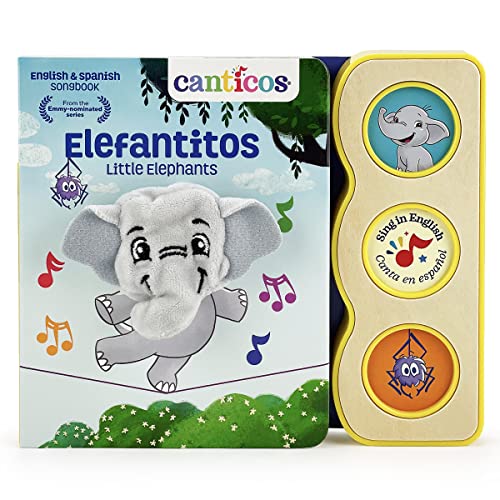 Image of Canticos Little Elephants / Elefantitos - Spanish & English Bilingual Finger Puppet Sound Book for Babies and Toddlers (English and Spanish Edition)