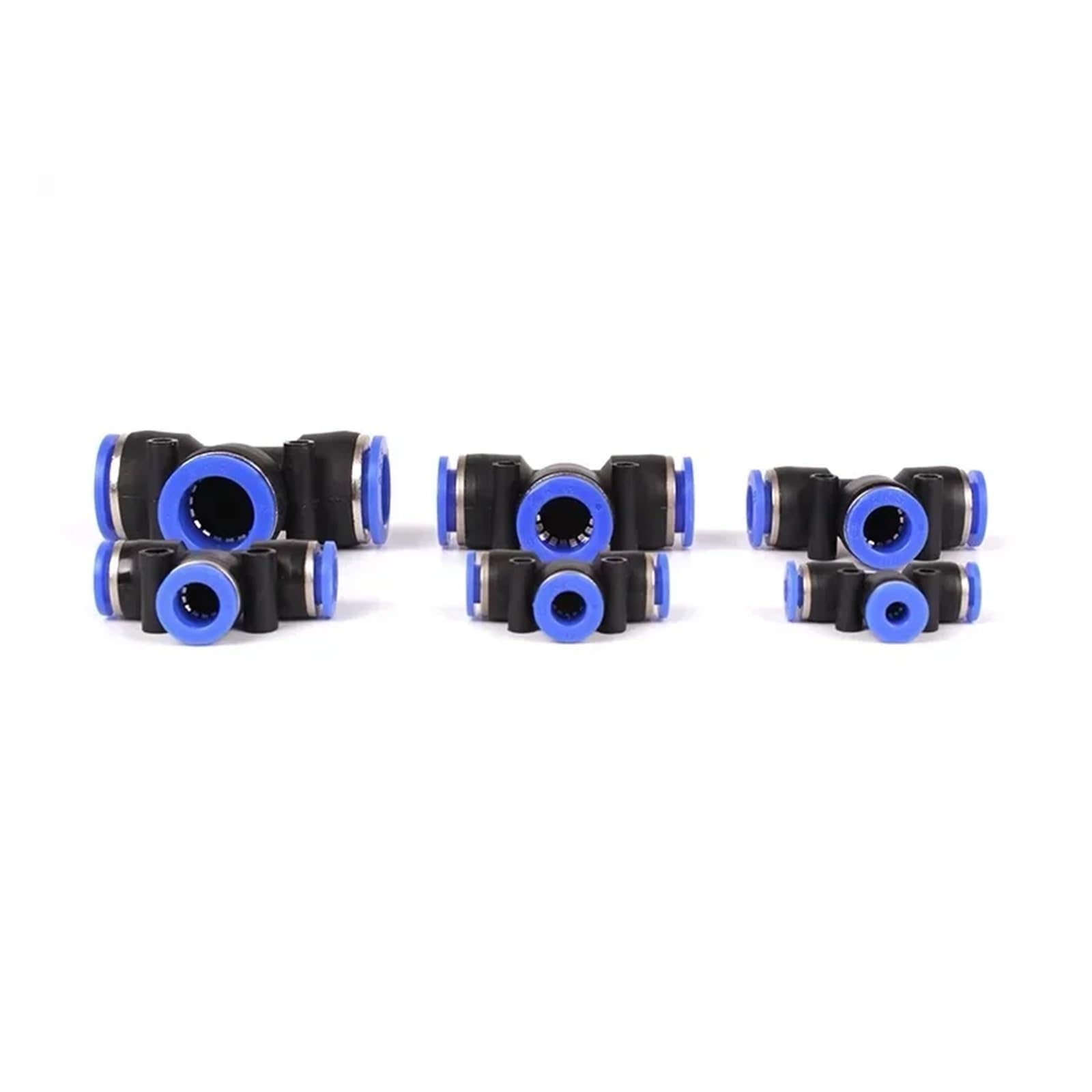 Conectores Neumáticos Conector neumático PE, conector de aire, conexión rápida, reductor en T, tubo de plástico en forma de T, manguera de agua de 4mm, 6mm, 8mm, 10mm, 12mm(PE-10,50Pcs)