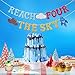 Glitter Reach Four The Sky Banner Cartoon Story 4th Birthday Party Decorations Toy Inspired Game Kids 4th Birthday Banner Party Supplies for Boy