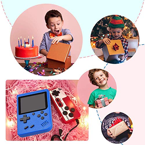 Tanouve-Consola-Retro-Videoconsolas-Consola-de-Juegos-Portatil-con-400-Juegos-Clasicos-Pantalla-LCD-3-Pulgadas-Soporte-Conectar-TV-2-Jugadores-para-Hombres-Amigos-en-Navidad-Azul