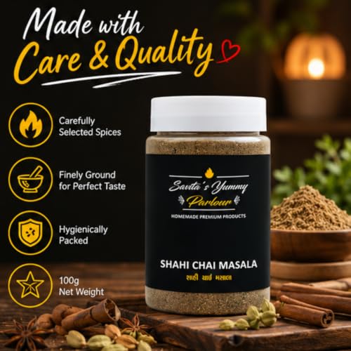 Image of Savita's Yummy Parlour Shahi Chai Masala - Premium Homemade Spice Blend for Rich, Aromatic Tea | 100% Natural & Authentic