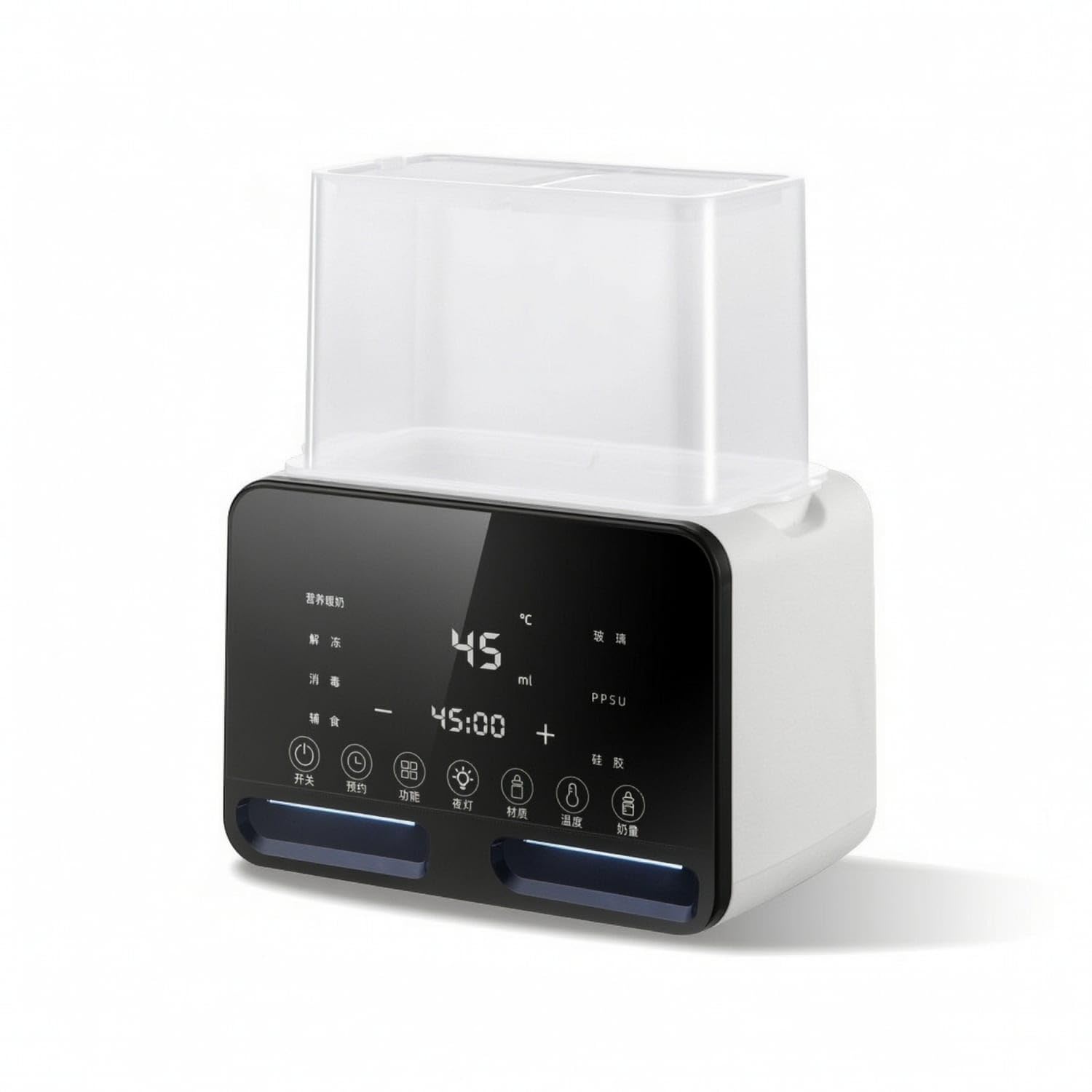 2-in-1 Bottle Warmer with Sterilizer Two-functionFunction Bottle Warmer Easy to Use Appliance Digital for Parents, Infants, Nursery, Kitchen, White, Au Plug-image-20