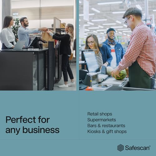 Safescan SAFE4100 Cofre seguro para sistemas POS, armazena até 300 notas, armazenamento limpo e sem