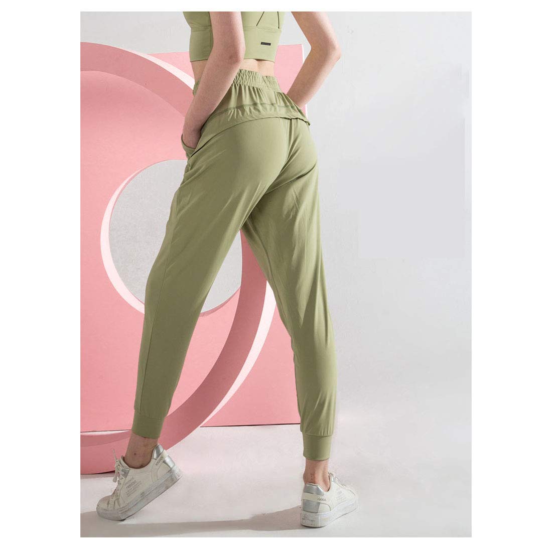 Moda Mallas Pantalones Deportivos Leggings Mujer, Pantalones De Yoga con Bolsillos, Pantalones De Chándal para Mujer, Ocio Transpirable Suelto, Pantalones De Pierna Cerrada Elegante