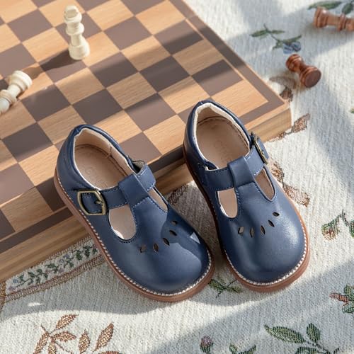 Image of GINFIVE Toddler Girls Dress Shoes Little Kids Flats School Mary Janes Shoes