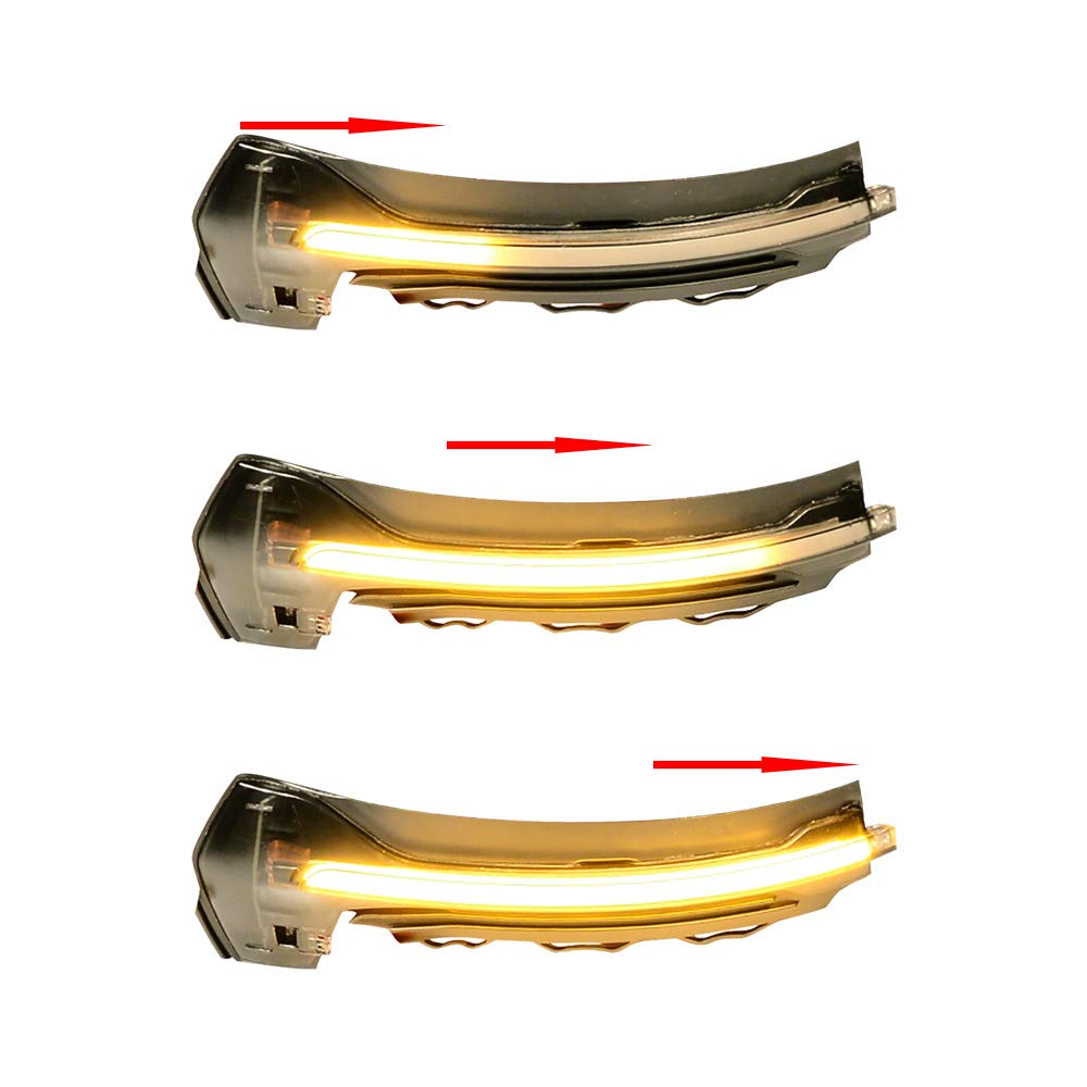 Astra Depot Compatible for Smoke Lens Dynamic Sequential Blink LED Side Mirror Turn Signal Light Strip Assembly 2013-2019 Audi A3 S3 RS3 8V