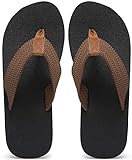 MAIITRIP Mens Flip Flops Size 11,chanclas para hombres Summer Beach Shoes sandalias jandals,Non Slip Yoga Mat Rubber Shower Lightweight Durable Thong Male Slippers Sandals,Brown