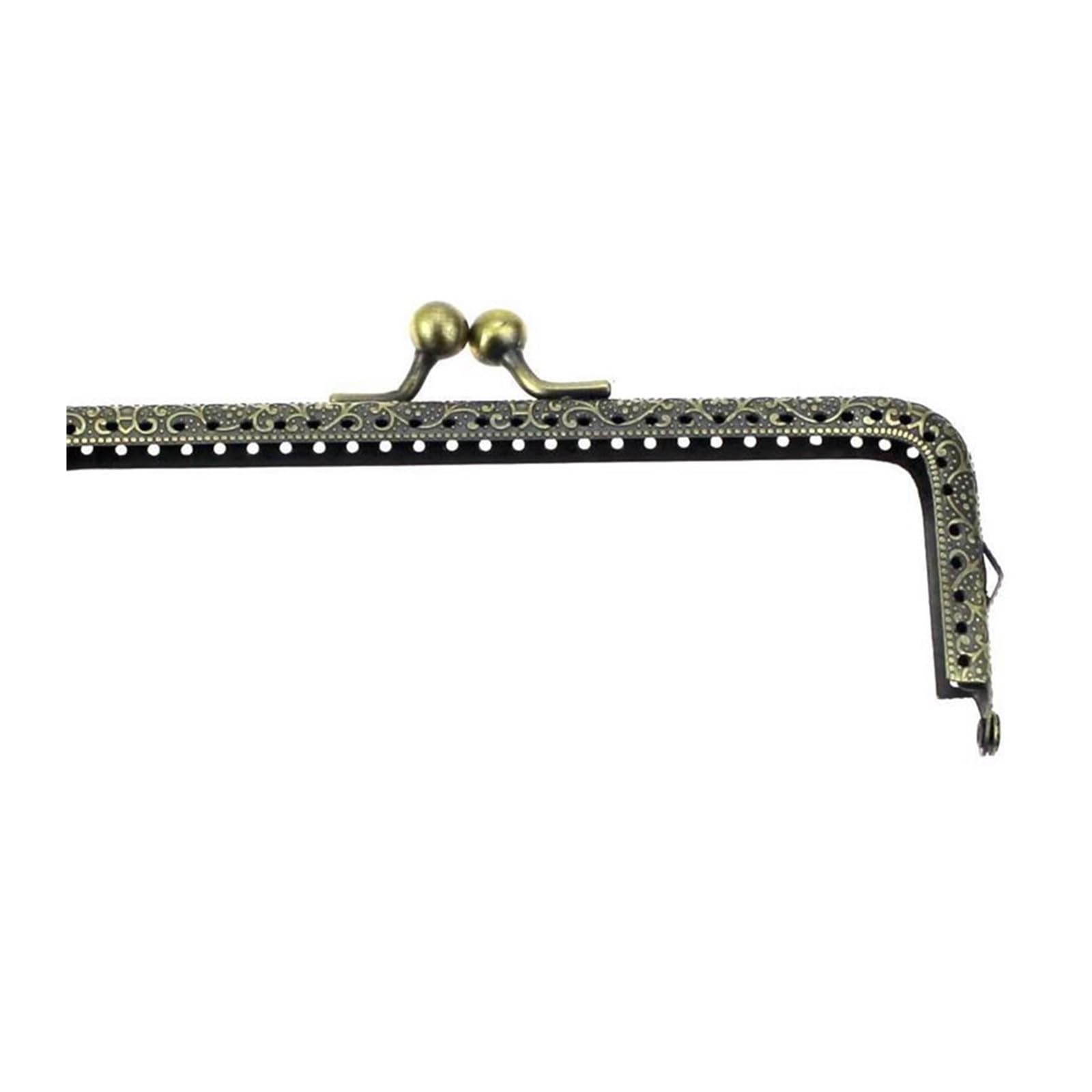 Metalowe ramki z zapięciem typu „kiss clasp”, Ramka na torebkę Antyczny Brąz 15 cm Kwadratowy Metal Rzeźbiony Zapięcie pocałunek Akcesoria do toreb 10 szt