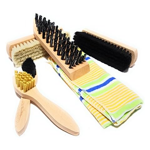 Bambelaa! Shoe shine set, professional shoe care and cleaning brush, set of 6 with free storage bag Cover