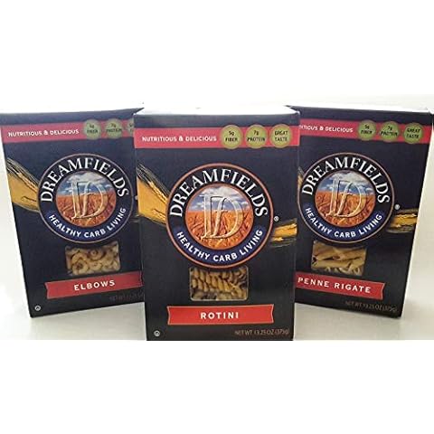 DREAMFIELDS Variety 3 Pack Pasta Sampler: PENNE, ROTINI, & ELBOWS; 1 BOX of each_AB Cover