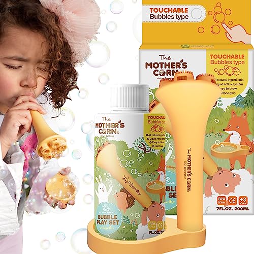 Kids Bubble Blower Wand Set – Bubbles Kit With Wand, Solution, & Tray – Gifts, Toys, & Party Favors By Mother’s Corn #TOP1