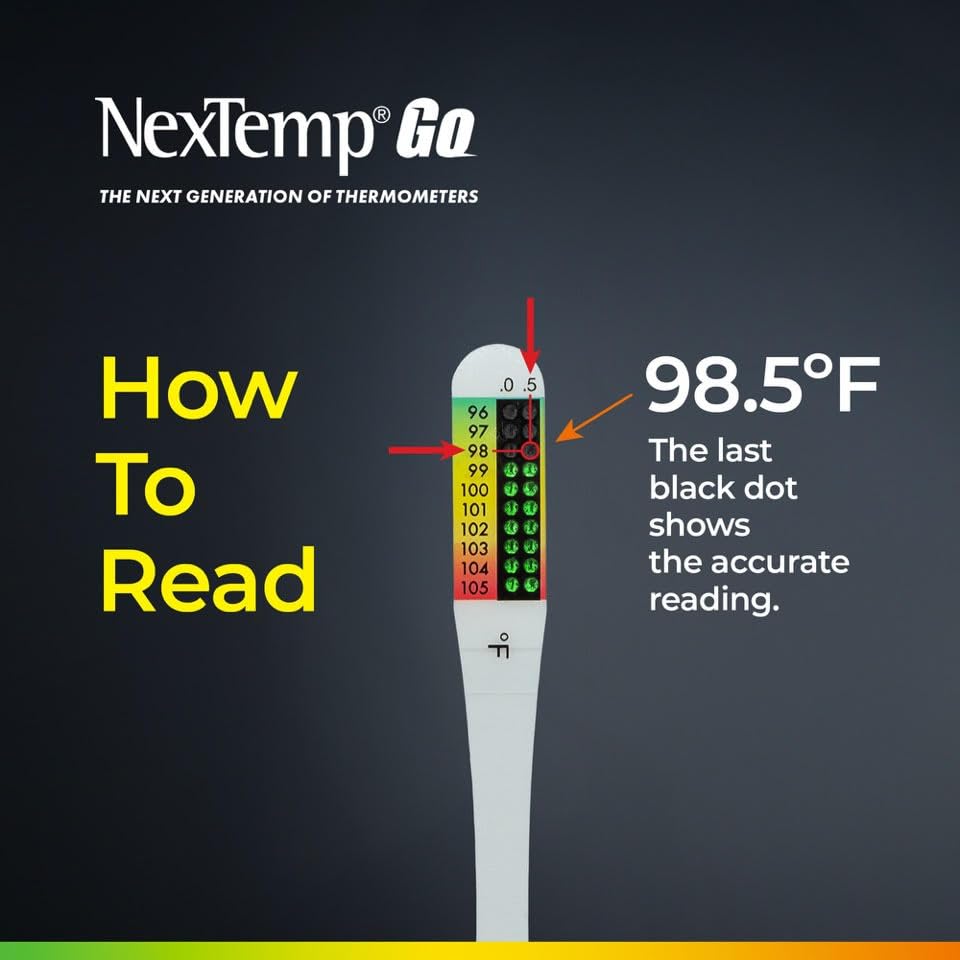Miniatura 8 de NexTemp Go - Termómetros desechables orales, termómetro de temperatura de lectura rápida precisa en 10 segundos, higiénico, uso en cualquier momento