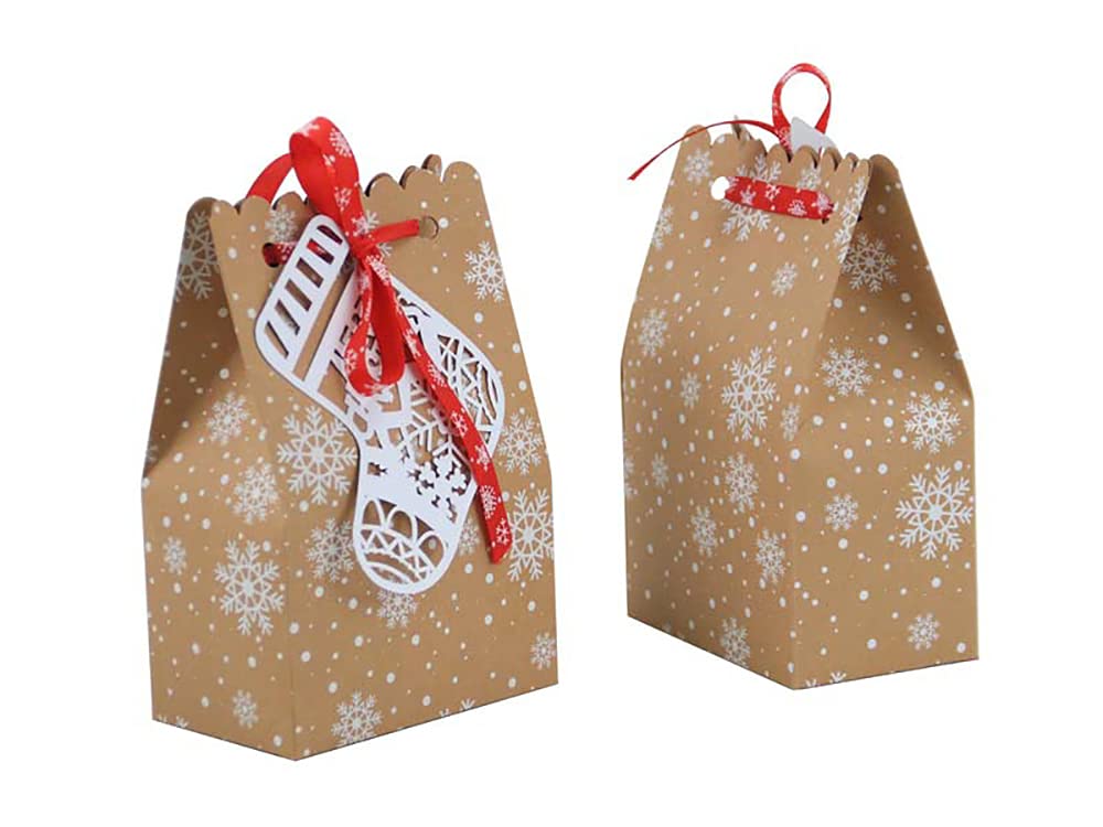 Sacchetti Regalo Natalizi 12 Pezzi | Con Motivi Babbo Natale, Alce, Pupazzo Di Neve - Foto 8