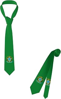 Emblem Of Brazil Flag Necktie Patriotic Pride Country Ties For Men Party