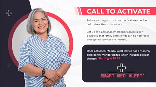 Smart Med Alert - Elderly Cellular Medical Alert Smartwatch | Senior Life Monitoring Device | Fall Detection | Instant Emergency Help | Stay Safe & Connected with Our Senior Medical Alert System