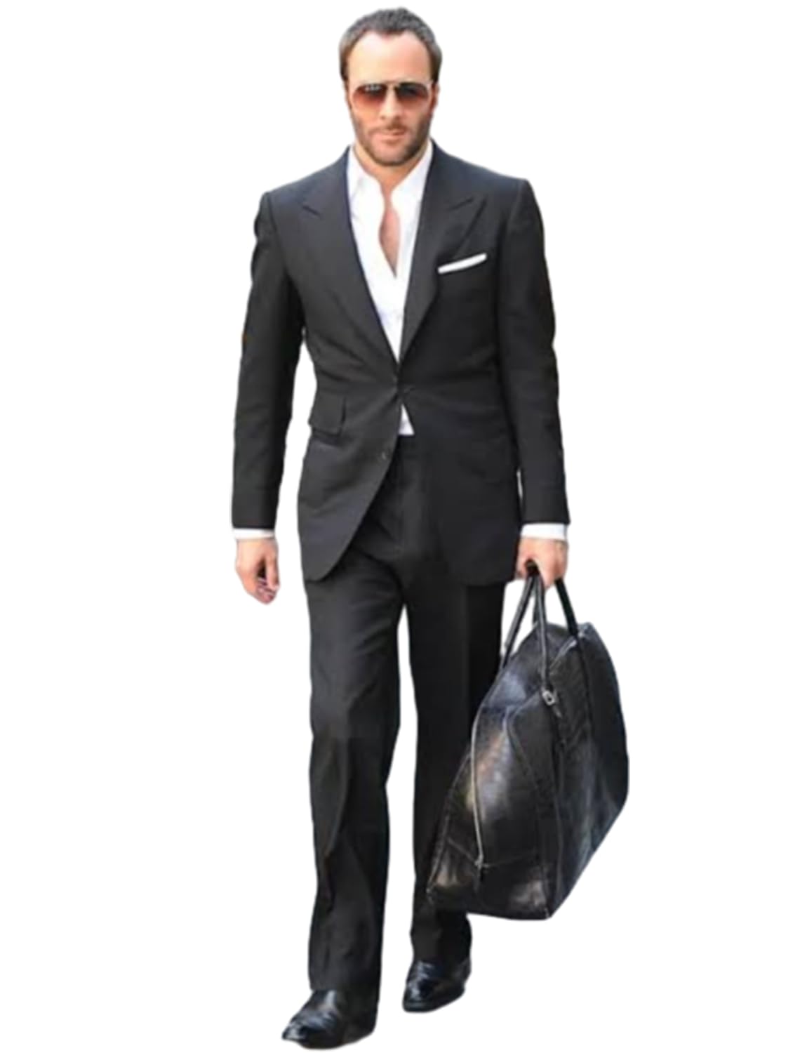 Costume deux pièces pour homme avec veste décontractée à revers en pointe et pantalon assorti