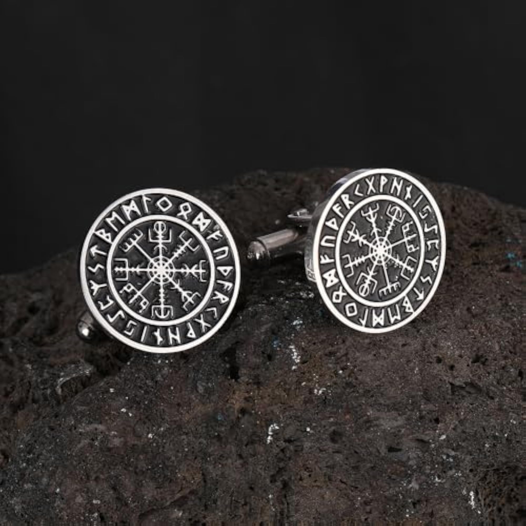 Vegvisir Compass Men's Cufflinks, Viking Design