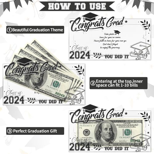 Graduation Gifts 2025 Money Holder, Acrylic Graduation Money Cash Envelope Box for Class of 2025 Senior College3