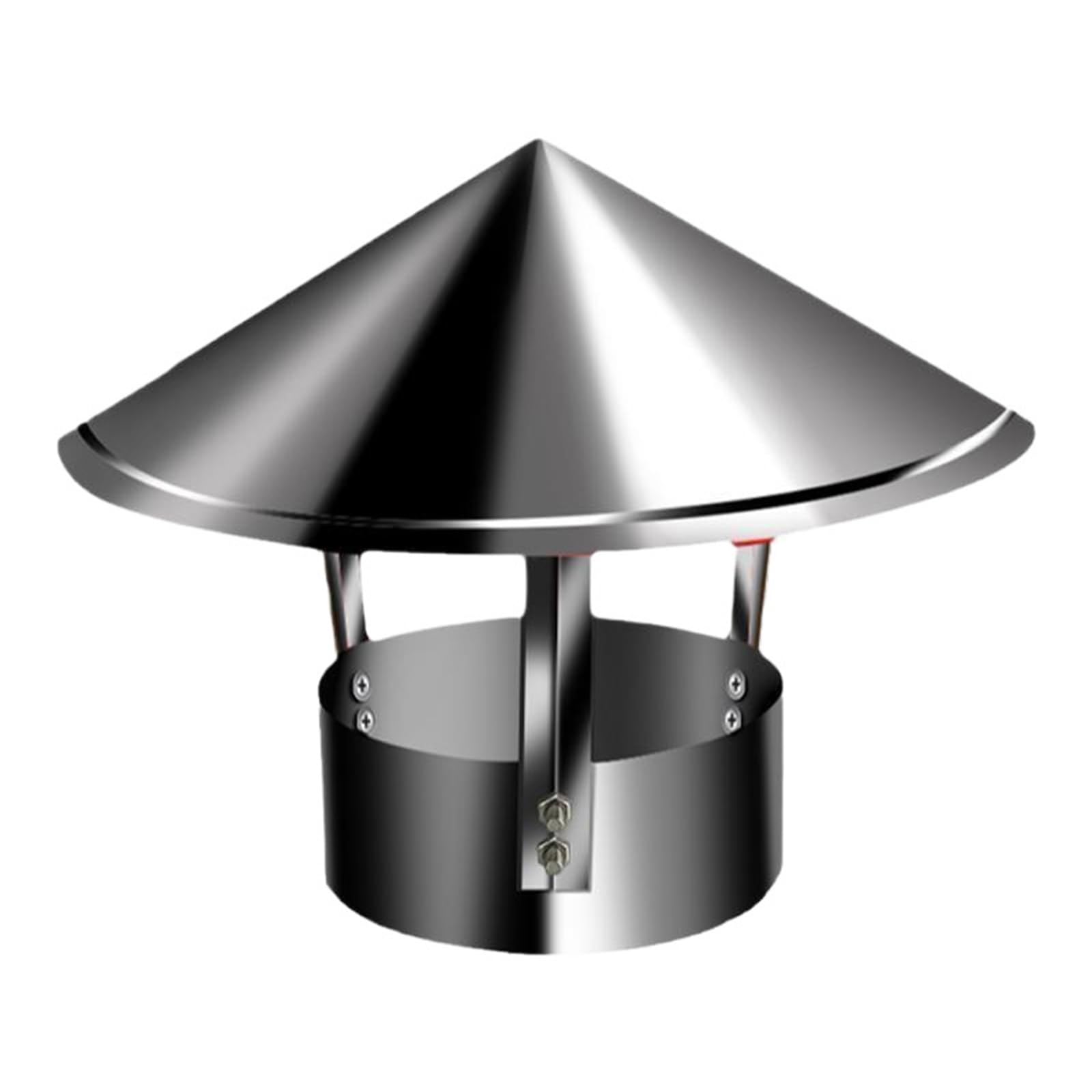 YFBCMXSKG Chimney Cap Stainless Steel Conical Chimney Cap 3" 4" 5" 6" Round Chimney Cap Ventilation Cover 8" 9" 10" 12" Reinforced Design, Not Afraid of Strong Wind and Rain 150mm(4.7in*9.8in)