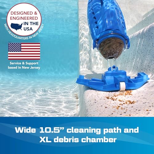 POOL BLASTER Millennium Cordless Pool Vacuum for Above Ground Pools w/Pole Set, High Capacity, Strong Suction, Handheld Rechargeable Swimming Pool Vacuum for Inground Pools, Hoseless, by Water Tech