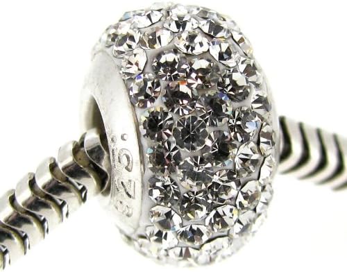 Queenberry Sterling Silver April Synthetic Birthstone Round White Crystal European Style Bead Charm, 4-April - Image 3
