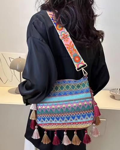Image of Embroidered Purse Straps Replacement Crossbody Wide Adjustable Bag Straps