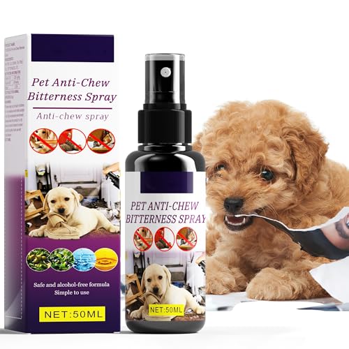 No Chew Spray for Dogs to Stop Chewing, Nature & Safe Bitter Spray for Dogs, 50Ml Effective Anti Chew Spray for Dogs, Dog Deterrent Spray to Stop Dogs from Chewing Furniture