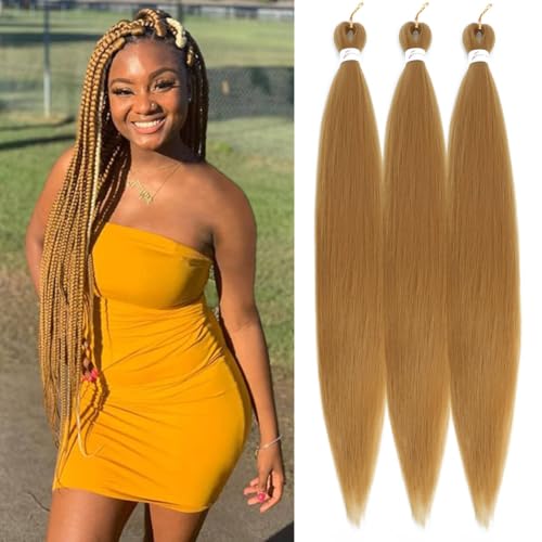 Honey Blonde Braiding Hair Pre Stretched For Women Knotless Box Braid
