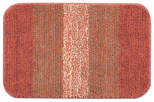 Image of Saral Home Soft Microfiber Anti-Skid Bath Mat Pack of 2 (Rust, 50X70 CM)