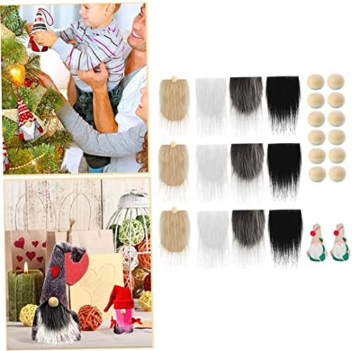 Gnome Beard Faux Fur Fabric Costume Clothing Patches Cosplay Toy Dolls Craft DIY Unfinished Wooden Balls for Gnome Crafting Sewing Costume