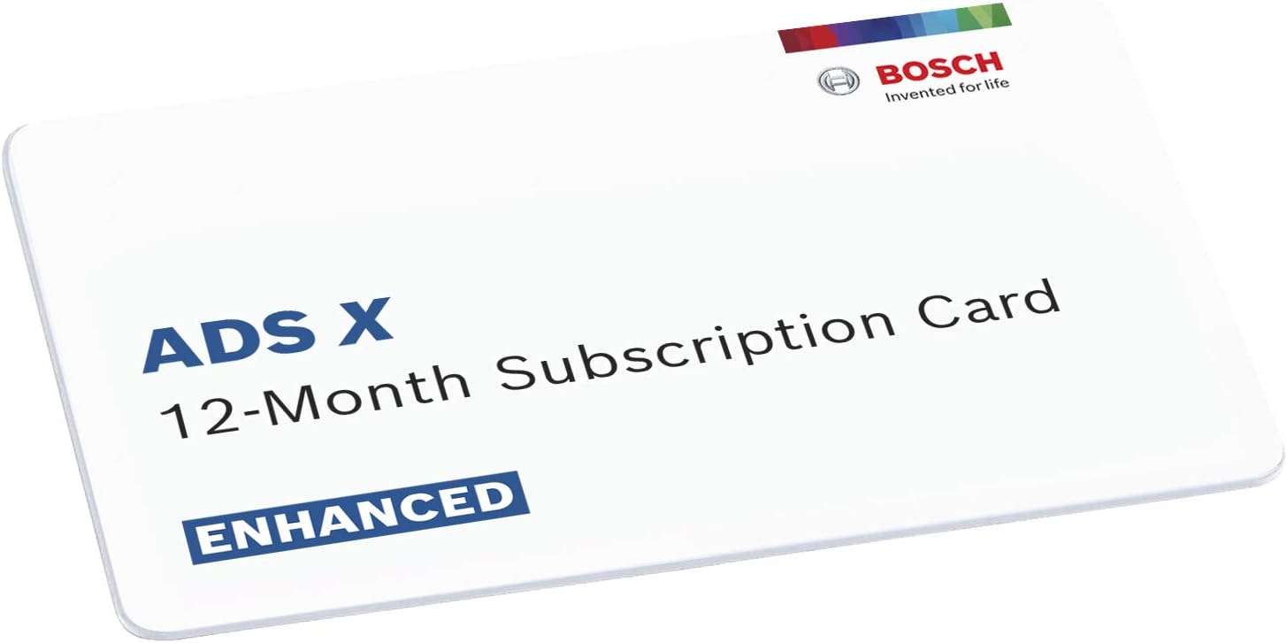 Bosch 3945-SUB-ENH ADS X 12 Month Software Subscription - Enhanced Plan with Repair Source - for Use with ADS 525X and 625X Diagnostic Scan Tools