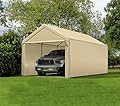 Generic Outdoor Carport 10x20ft Heavy Duty Canopy Storage Shed,Portable Garage Party Tent,Portable Garage with Removable Sidewalls (Beige), Gray