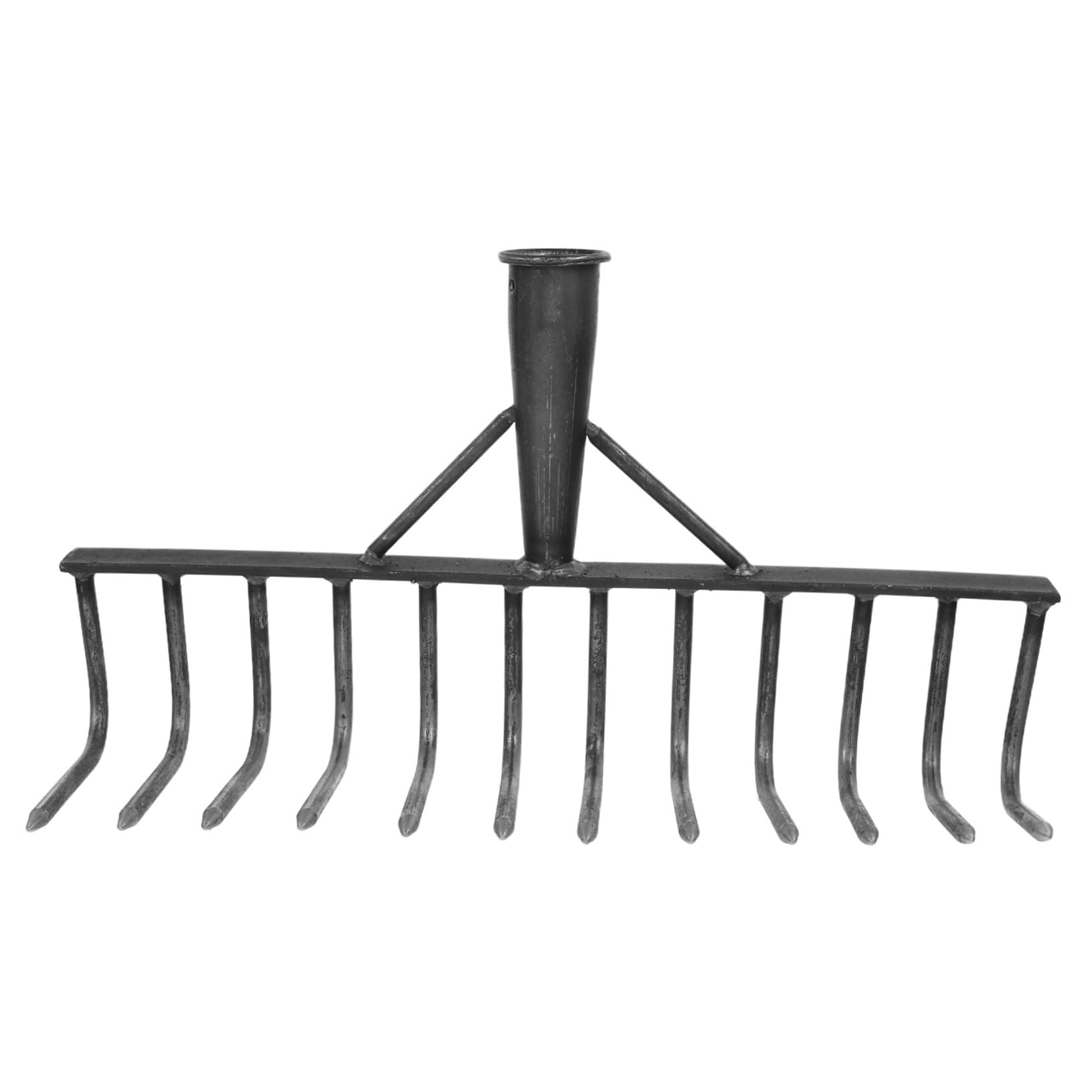 jojofuny Rastrello da Giardino in Acciaio al Carbonio Denti Multipli per Lavori Agricoli e Orto, Rastrello Multifunzionale Nero per Rovinare Terreno in Aiardi e Fioriere