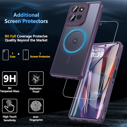 WakongHK for Motorola Moto G Power 2026 Case Magnetic,Translucent Matte Compatible with Magsafe [Military-Grade Protection] with Screen Protector Shockproof Case for Moto G Power 2026/2025-Purple by WakongHK - Used condition - Image 7