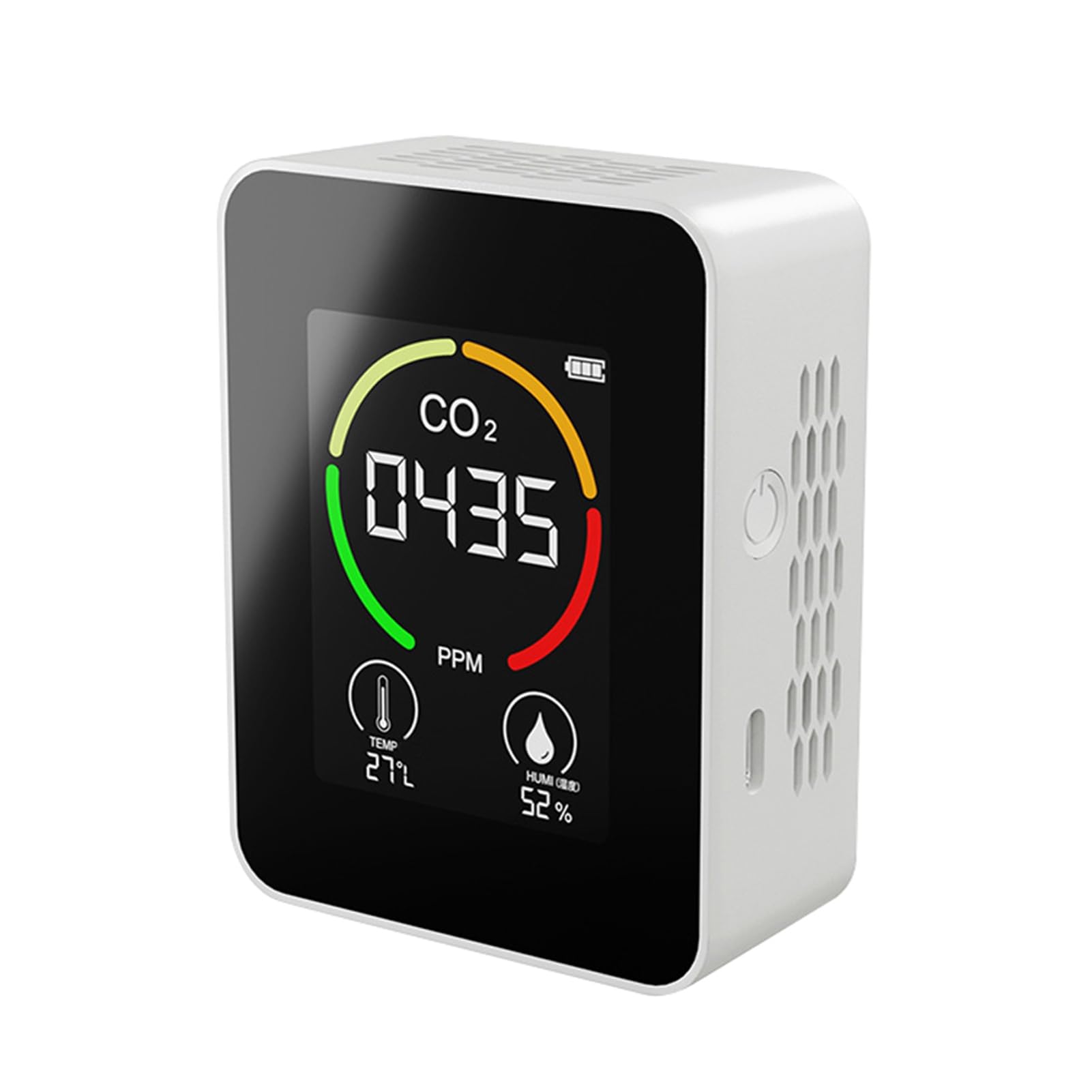 Moniteur de qualité de l'air – Détecteur de radon à grand écran LCD pour une utilisation en intérieur avec système intuitif à code couleur – Idéal pour les serres, la production agricole et les
