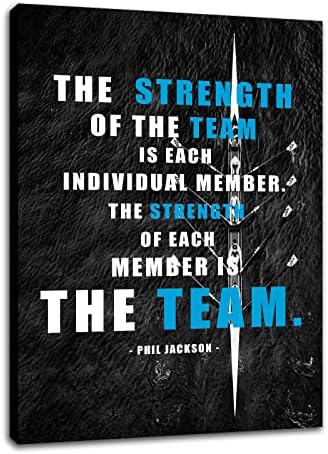 GoForArt Inspirational Success Team Strength Canvas Wall Art Rowing Team Picture Poster Framed Motivational Positive Office Quotes Painting Modern Home Office Decoration Ready to Hang [18''W x 24''H]