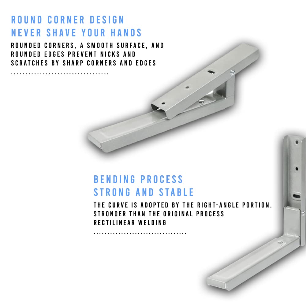 Invero Universal-Wandhalterung für Mikrowelle, ausziehbar, strapazierfähig, verstellbar, an der Wand montiert, mit Befestigung und Beschlägen, ideal für Küchen, Wohnungen und mehr, max. Gewicht 45 kg