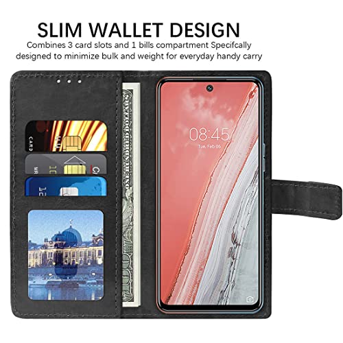 Image of Flip Cover Back Case for Tecno Spark 8 Pro | Premium Leather Finish | Inbuilt Pockets & Stand | Flip Cover Back Case for Tecno Spark 8 Pro (Black)