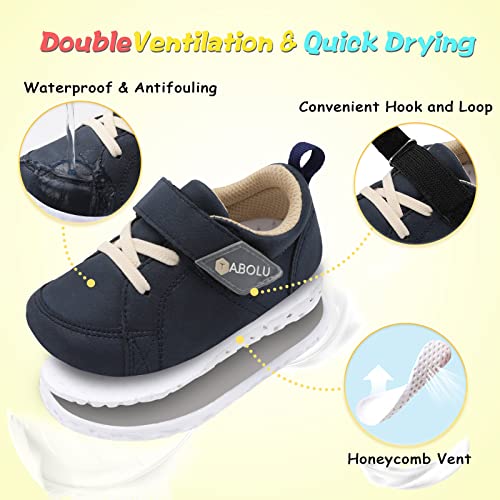 Qfh Unisex Baby Shoes Boys Girls Sneakers Infant Slip On First Walking Shoes Toddler Casual Star Sneaker Crib Shoes Navy 11-11.5 Little Kid #TOP1