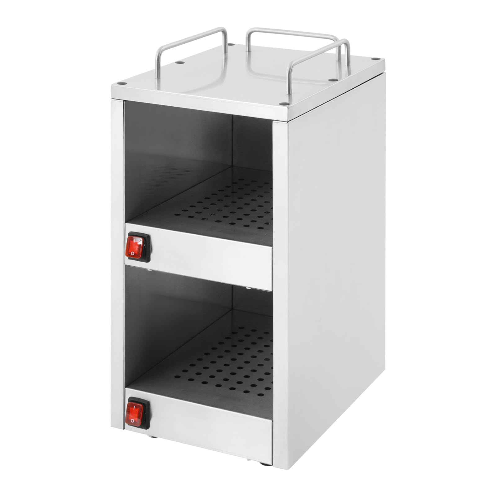 Chauffe-tasses électrique commercial en acier inoxydable avec pieds stables, 140 W, double étage pour restaurants, hôtels et cantines scolaires
