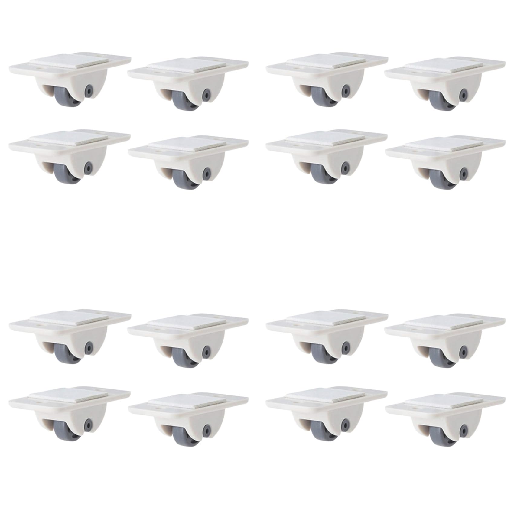 16 Pcs Self Adhesive Casters Wheels for Storage Box Trash Can Single Direction Non-Swivel Casters No Drilling
