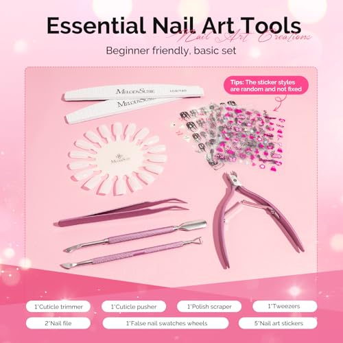 Image of MelodySusie Gel Nail Polish Kit with UV Light P-ART06F- Popular Color Gel with Builder and Baser &Glossy Top Coat Soak Off Includes Nail Art Tools Nail Art Gift for Women & Girls