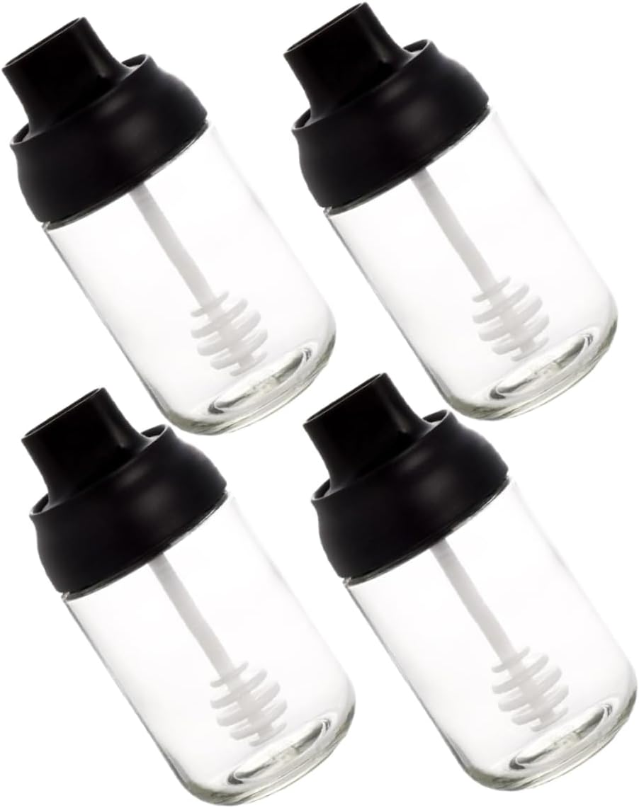 4pcs Multi-function Airtight Condiment Jars Salt Storage Containers Honey Sugar Jar