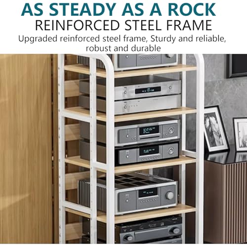 Support audio pour lecteur CD et amplificateur : meuble réglable à roulettes - 5