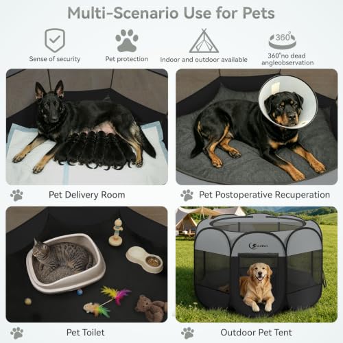 Image of Siedihit Playpen for Extra Large Dog Cat, Dogs Tent Crate Cage