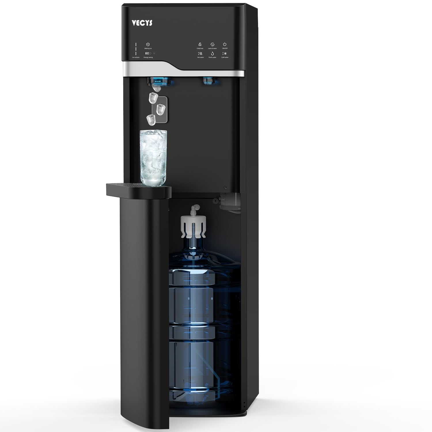 VECYS Bottom Loading Water Dispenser with Ice Maker