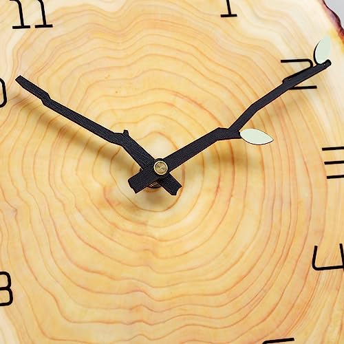 NUOVO 12 Zoll Jahresring Wanduhr Holz Kornuhr Baum Stump Form Uhr Kreative stille Uhr Quarzuhr Batteriebetriebene arabische Ziffern Dekoratives Zuhause Wohnzimmer Büro – Bild 3