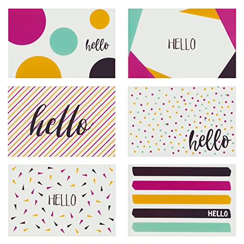 Best Paper Greetings 48 paquete todos ocasiones tarjetas de felicitación - 6 moderno hola diseños notecards con los sobres incluidos, 4 x 6 pulgadas Cover