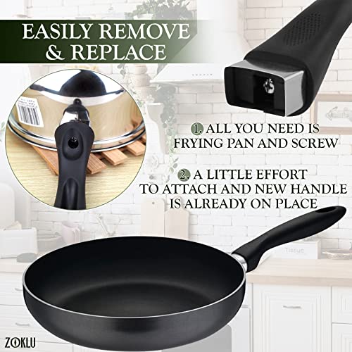 Cook Ware Pans Replacement Grip Handle - Removable Handle Cookware Pot Lid Handle Knob Removable Handles Pan Handle Grip Detachable Handle Cookware Pots And Pans With Removable Handles Screw On Handle #TOP3